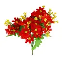 Wei's Moment 6 Bundles of Artificial Balcony 
Plants and Indoors, Plastic Flowers Decoration, Faux Plastic, UV-Resistant Flowers for Graves and Garden Bright red image 4