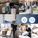 Kono Suitcase Lightweight ABS Hard Shell Carry-Ons Cabin Case Luggage Set with TSA Lock Luggage Sets with beauty case Included Duffels Bag & Toiletry Bag for TravelCream white image 9