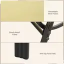 Outsunny 4 Pieces Garden Chairs, Stackable Outdoor Chairs with High Backrest and Armrest, Breathable Mesh Fabric Dining Chair Set of 4, Beige image 5