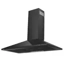 CIARRA Hotte murale noir mat, débit d'air 370 m³/h, classe énergétique A++, évacuation et recyclage, 3 vitesses - 90 cm image 1