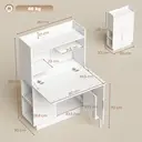 HOMCOM Bureau Pliant, Bureau Informatique avec Plateau Rabattable, Étagères de Rangement et Placard, Style Moderne, 80 x 30 x 128 cm, Blanc image 2