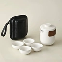 Tea Story Portable Travel Tea Set [1 Pot + 4 Cups] - Compact Ceramic Jingdezhen Set with Carry Case, Lightweight & Leak-Proof image 1