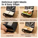 ochama Machine à Sandwich 750W Antiadhésif, Chauffe Double Face, Grille-Pain avec Plaques Fixes, Appareil à Petit-Déjeuner pour Croque-Monsieur et Panini image 7