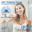 H2ofloss HF-2 electric toothbrush, featuring 5 modes, 5 nozzles, USB rechargeability, IPX7 waterproof rating, and a 300ml water tank, is available in white image 5