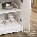 HOMCOM Kitchen Island with Storage, Rolling Kitchen Cart with Adjustable Shelf, Drawers and Cabinets, 110 x 45 x 89cm, White image 4