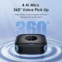 EMEET Bluetooth Conference Speaker with 4 Microphones, 360° Voice Pickup, AI Noise Reduction, Dual Device Expansion, USB-C & Bluetooth 5.0, Plug & Play, Compatible with Zoom/Teams/Webex image 1