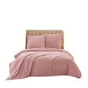 Meeallhome  Washed Brushed Duvet Cover Set 135*200cm/50*75cm*1  Beige pink image 8