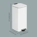 SONGMICSHOME  Trash Can, 8-Gallon Trash Bin, Stainless Steel Kitchen Garbage Can, White image 4