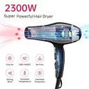 CONFU high-speed hair dryer 8926 black, 19,000 rpm, long-lasting, 2300W power, 1 air nozzle image 1