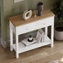 Vida Designs Console Table Arlington 2 Drawers White/Oak Effect image 3