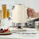 Swan Retro Revive Jug Kettle, 1.7L, Rapid Boil, Easy Pour, 3KW, Vintage, Coated Stainless Steel, Cream with Chrome Accents - SK19025C image 4