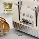 Swan Retro Revive 4 Slice Toaster, Vintage, Cord Storage, Variable Width Slots, 1860W, Coated Stainless Steel, Blue and Chrome Accents - ST19029C image 3