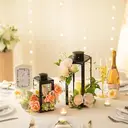 Lanterne décorative à suspendre en métal et verre noir - 24 cm image 6