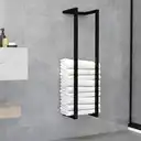 MINGHOU Black Wall-Mounted Towel Rack Easy Installation Bathroom Towel Holder Space-Saving Wall Towel Organizer for Bath Towels Hand Towels image 1