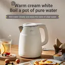 Bear Bouilloire électrique 1,5 L 1500 W-1750 W ZDH-Q15U8 en acier inoxydable avec arrêt automatique et protection contre l'ébullition à sec - Blanc image 1