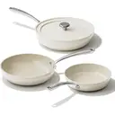 Redchef Pearl Series 4-Piece Set  20cm Frying Pan, 24cm Frying Pan, 28cm Frying Pan, White Exterior, Brown Interior image 0