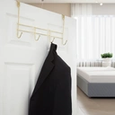 Maison by Premier Functional 4 Hook Champagne Gold Over Door Hanger, Stylish Over Door Coat Hanger, Sturdy Design Hanging Rack image 3