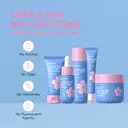 Quiyum Coffret de soins Sakura au collagène - Nettoyant 50 g, lotion tonique 120 ml, sérum 30 ml, crème contour des yeux 20 g, crème visage 50 g, stickers pour ongles, serviette, trousse à maquillage, étui à maquillage, outil de massage, éponge pour le visage et fleur de douche image 9