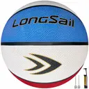 High-quality Rubber Basketball（29.5"） Size7# Red/White/Blue image 0