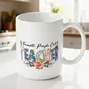 Alphynix 1 Mug blanc 33cl avec citation "Mes personnes préférées m'appellent ENSEIGNANT" & design lettre florale, cadeau de Noël ou Thanksgiving réchauffant le cœur pour enseignants,Le cadeau de la saint-valentin, cadeau d’anniversaire image 1