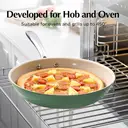 Redchef Gemstone Aluminum II Series 3-Piece Ceramic Frying Pan Set, Green Exterior & Brown Interior image 8