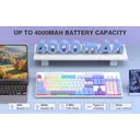 ET Clavier de jeu tri-mode 100 %, disposition QWERTY US, rétroéclairage RGB, touches macro personnalisables, 26 touches anti-ghosting, batterie 4000 mAh, claviers d’ordinateur au toucher onctueux image 4