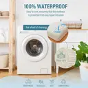 LeBonsoir Protège-matelas imperméable, matelassé, extra profond 30 cm, housse de matelas en microfibre pour lit double, housses de lit lavables en machine (140 x 200 cm), blanc image 4