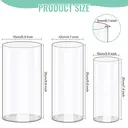 Yuejia Lot de 3 vases cylindriques en acrylique transparent - 25 cm/20 cm image 2