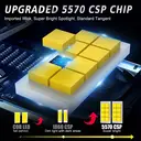 CARLitek H8/H9/H11 Lot de 2 ampoules pour feux 300 % plus lumineuses, 160 000 lumens, 6000 K, haute et basse intensité, Plug & Play, compatible CANBUS, sans code d’erreur image 3