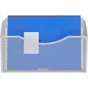 Senhoglb Porte-documents mural 1 compartiment en maille métallique, format paysage A4 - Blanc image 3