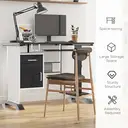 HOMCOM Computer Desk with Sliding Keyboard Tray, Storage Drawers and Host Box Shelf, Home Office Desk, Study Workstation, 100 x 52 x 75cm, Black image 5