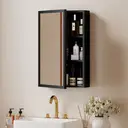 kleankin Bathroom Cabinet with Mirror, Wall Mounted Bathroom Mirror Cabinet with Storage Shelves, 40 x 12 x 60 cm, Black image 1