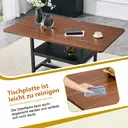 Table à manger rectangulaire style industriel couleur noyer 160×90×76 cm étagère de rangement multifonctionnelle + pieds en métal noir table pour 4-6 personnes image 8