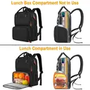 Insulated Lunch Backpack， 15.6-Inch Laptop Backpack for Men and Women， Waterproof Travel Cooler Bag with USB Port for School， Business， College， Black image 3