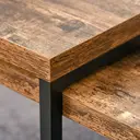 HOMCOM Lot de 2 tables basses gigognes, design industriel, grande : 90 x 48 x 42 cm, métal noir et effet bois vieilli image 2