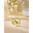 18K Gold Plated Large Floral Pendant Necklace, 26 Inch Long Chain Statement Jewelry image 3