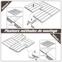Outsunny Caillebotis - Dalles terrasse - Lot de 9 - emboîtables, Installation très Simple - Petits Carreaux Composite Plastique Imitation Bois Chocolat image 6
