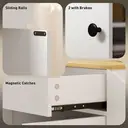 HOMCOM Kitchen Island on Wheels with Drawer, Rolling Kitchen Storage Trolley with 3-Tier Spice Rack, Towel Rack and Adjustable Shelf, White image 6