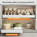 VIVREAL Extendable Storage Rack – 2 White Small Drill-free Pull-out Basket， Stainless Steel， Adjustable 12.6–20.5 in， Easy Installation， S32W*2, New Year Sale , Top gift picks image 3