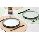 BJÖRN Lot de 6 sets de table ovales réversibles en cuir recyclé - Rose pâle et vert pâle image 2
