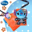 1pc Disney Stitch Halloween Plush Lanyard Card Holder Officially Licensed Spooky Skeleton Spider Web Themed Movies Anime Peripheral Soft Plush ID Case Gift for Phone image 4