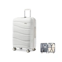 Kono Large Check in Luggage 28 inch Lightweight Polypropylene Hard Shell Suitcase with TSA Lock Spinner Wheels(White) image 0