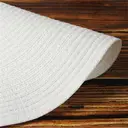 Lot de 6 sets de table ronds tressés en coton et polyester, lavables et résistants à la chaleur, diamètre 38 cm – Blanc image 7