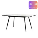 URBAN MEUBLE White Marble Effect Extendable Dining Table image 0