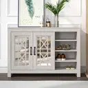 Galano Isadora 16-Pair Shoe Cabinet – Modern Shoe Storage Unit with 2 Doors & Adjustable Shelves – Freestanding Organiser for Entryway, Home or Office – Dusty Grey Oak image 1