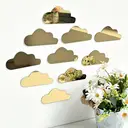 10pcs PVC mirror wall stickers, irregular wall decoration, cloud stickers，gold image 5