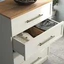 Galano Cleverton 4 Drawer Chest – Stylish Storage Cabinet & Clothes Organiser – Tall Dresser Unit for Bedroom, Hallway or Entryway (Ivory/Oak) image 7