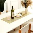 Rectangular PVC perforated placemat, non-slip table runner, heat-resistant decorative placemat, waterproof and washable placemat, center decoration for the dining table (gold)6pcs image 1