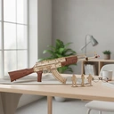 Robotime ROKR Justice Guard Rubber Band Gun Model Kit Wooden 3D Puzzle Toys 72 x 5.5 x 22cm 1PC,Home decoration, bookshelf decoration,Craft Gifts for Adults and Teens,Educational toys image 5