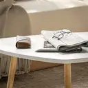 HOMCOM Coffee & Side Table Set Scandi White/Oak Effect image 9